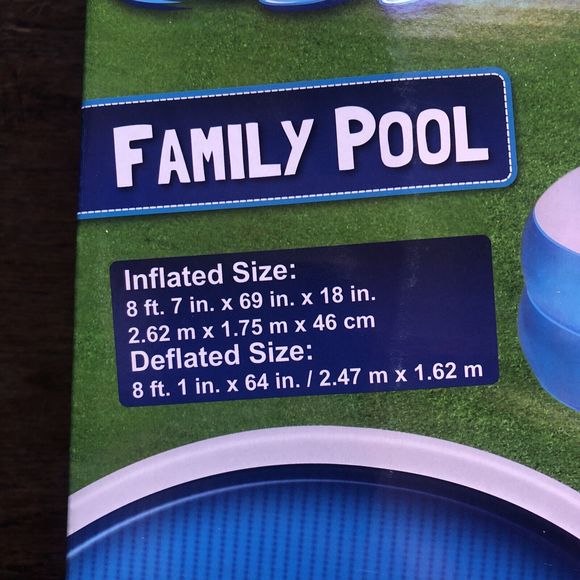 Bestway H2OGO Rectangular Inflatable 8ft 7in x 69in x 18in Family Pool | Summer - Picture 11 of 12